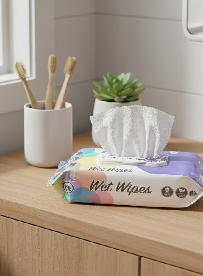 Globalstar Lavender Wet Wipes – 120pcs x 3, Alcohol-Free Moist Towelettes for Gentle Skin Care - Image 3